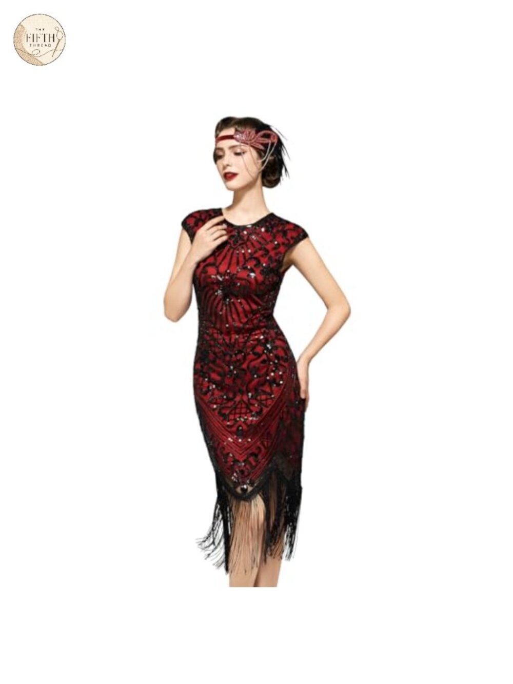 Flapper Dress 1920s Great Gatsby Sequin Fringed Roaring 20s Cocktail Dress